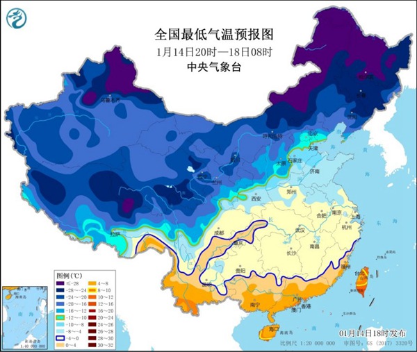                     寒潮蓝色预警继续！中东部局地降温超12℃                    2