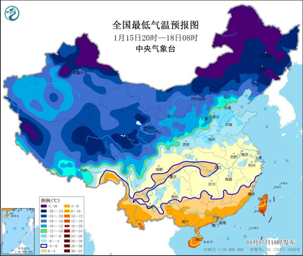                     寒潮蓝色预警继续！云南贵州及江南等局地降温超10℃                    2