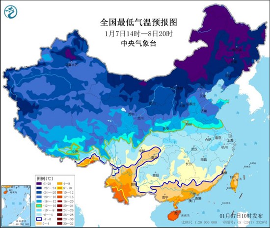                     寒潮蓝色预警：安徽江西浙江福建云南等部分地区降温可达10℃                    2