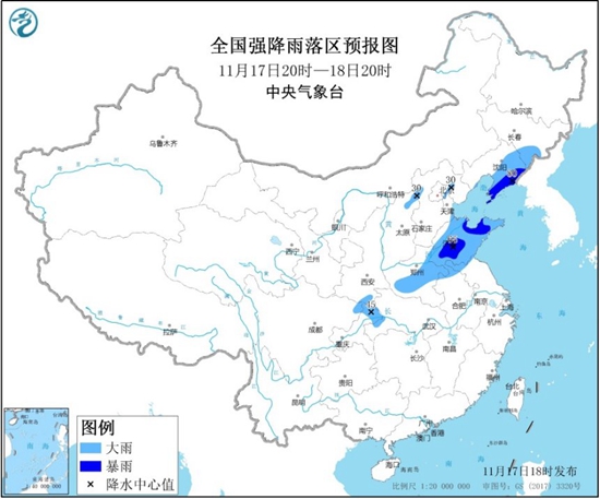                     暴雨蓝色预警 山东辽宁等地部分地区有暴雨                    1