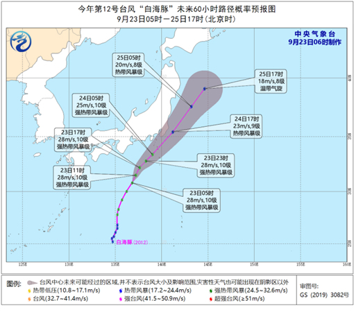                     台风“白海豚”将趋向日本以南近海海面 未来对我国无影响                    1