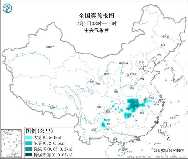                     大雾黄色预警 湖北湖南局地有能见度不足200米的强浓雾                    1