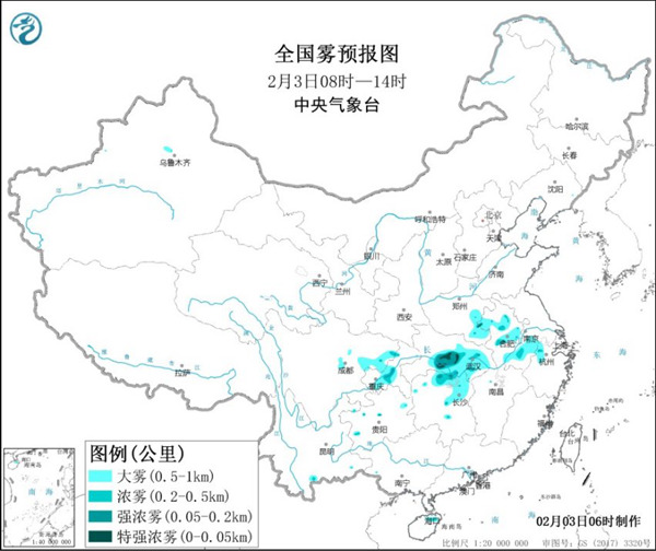                     大雾黄色预警 河南湖北四川等地区有大雾                    1