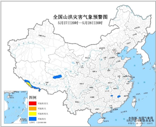                     山洪灾害气象预警：福建江西湖南西藏青海等地可能发生山洪灾害                    1