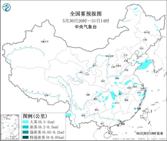                     大雾黄色预警：黄海渤海等部分海域有大雾                    1