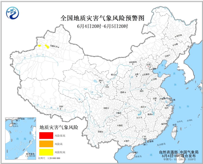                     地质灾害预警！新疆西北部等地发生地质灾害气象风险较高                    1