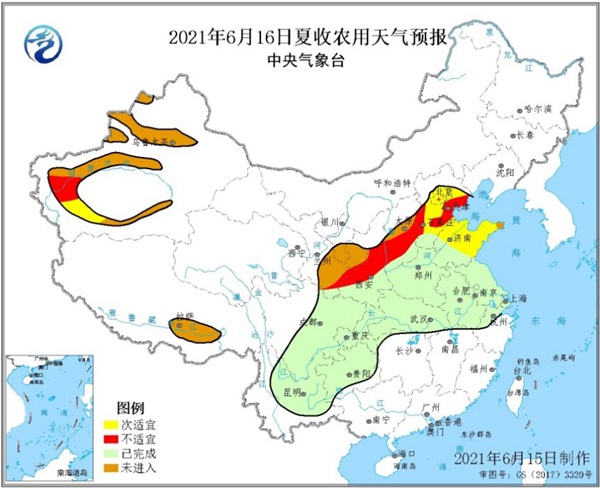                     华北麦收区以晴为主总体利于夏收 夏种区仍有降水天气利于趁墒播种                    1