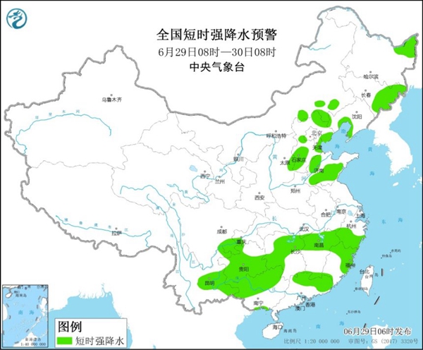                     强对流天气蓝色预警：7省区市部分地区有8至10级雷暴大风或冰雹                    2