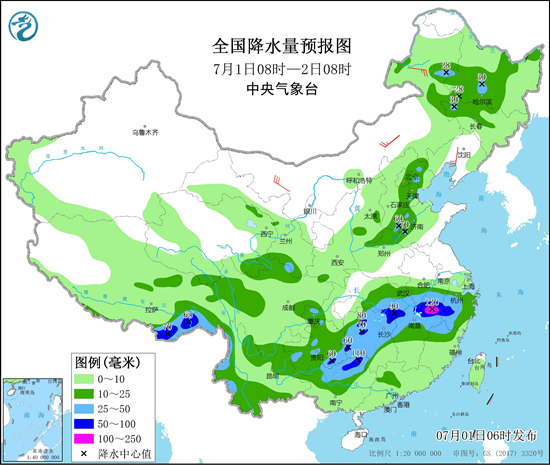                     长江中下游等地强降雨持续 华南高温发展                    1