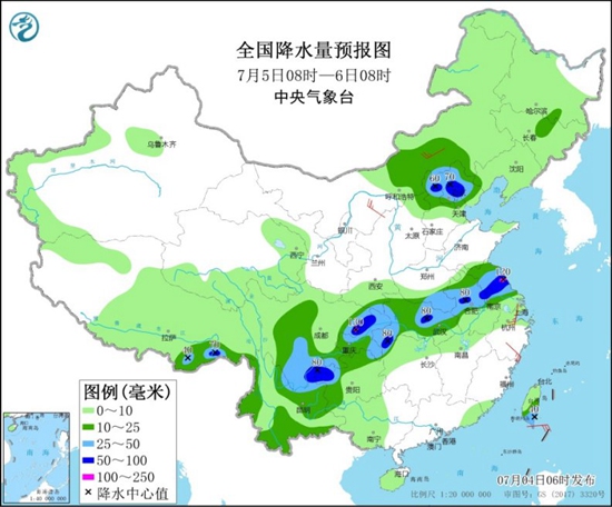                     江汉江淮等地强降雨持续 江南华南高温唱“主调”                    2