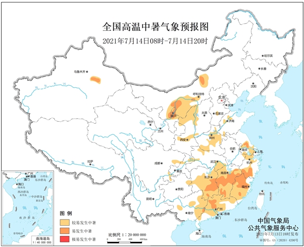                     健康气象预报：宁夏浙江广东等10省区部分地区易发生中暑                    1