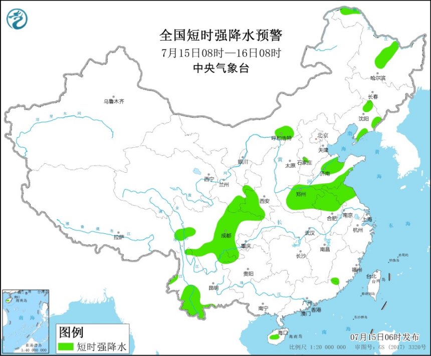                     强对流天气预警！山东河南江苏等部分地区有雷暴大风或冰雹                    2