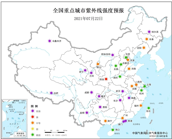                     健康气象预报：广东江西等7省区部分地区较易发生中暑                    2