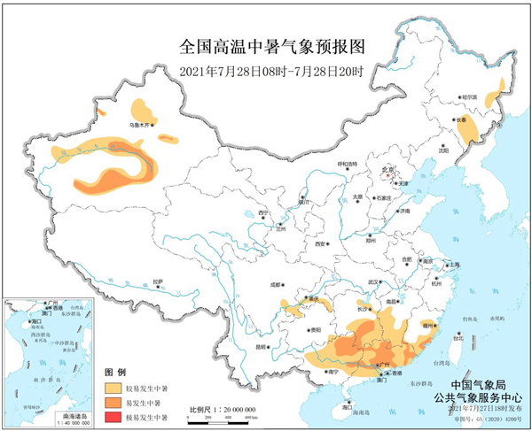                     健康气象预报：广东等5省区部分地区易发生中暑                    1