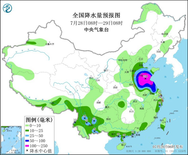                     山东河南安徽等局地有大暴雨 华南高温将缩减                    1