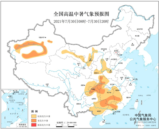                     健康气象预报：重庆湖北等地部分地区易发生中暑                    1