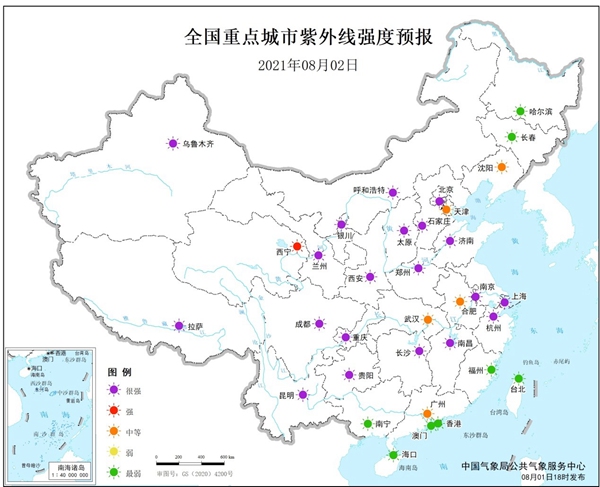                     健康气象预报：四川湖南广西局地极易发生中暑                    2