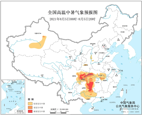                     健康气象预报：四川重庆等6省区市局地极易发生中暑                    1