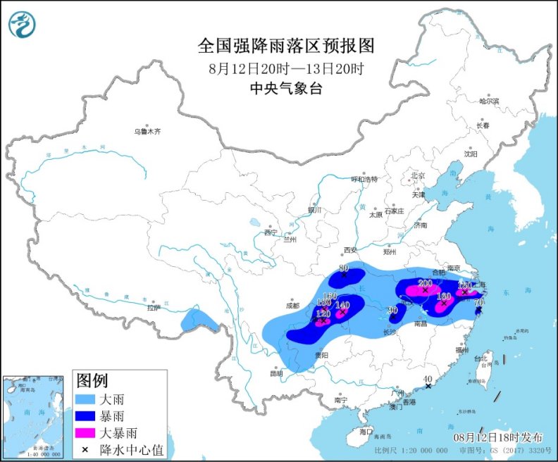                     暴雨黄色预警！安徽湖北等6省市局部地区有大暴雨                    1