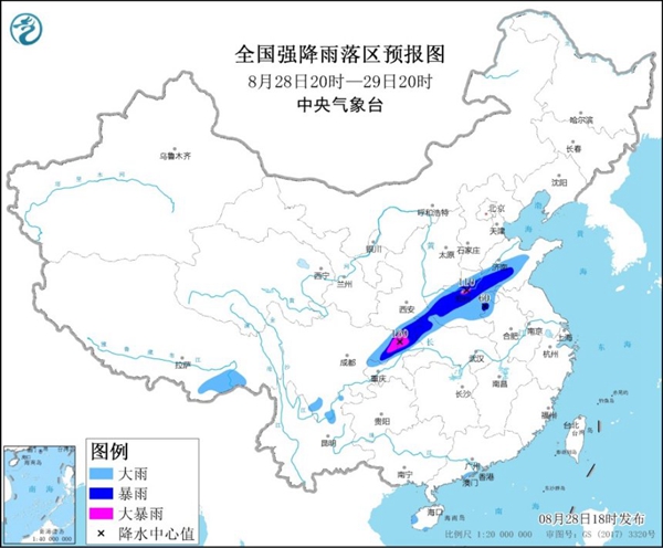                     暴雨蓝色预警：四川重庆河南等地局地有大暴雨                    1