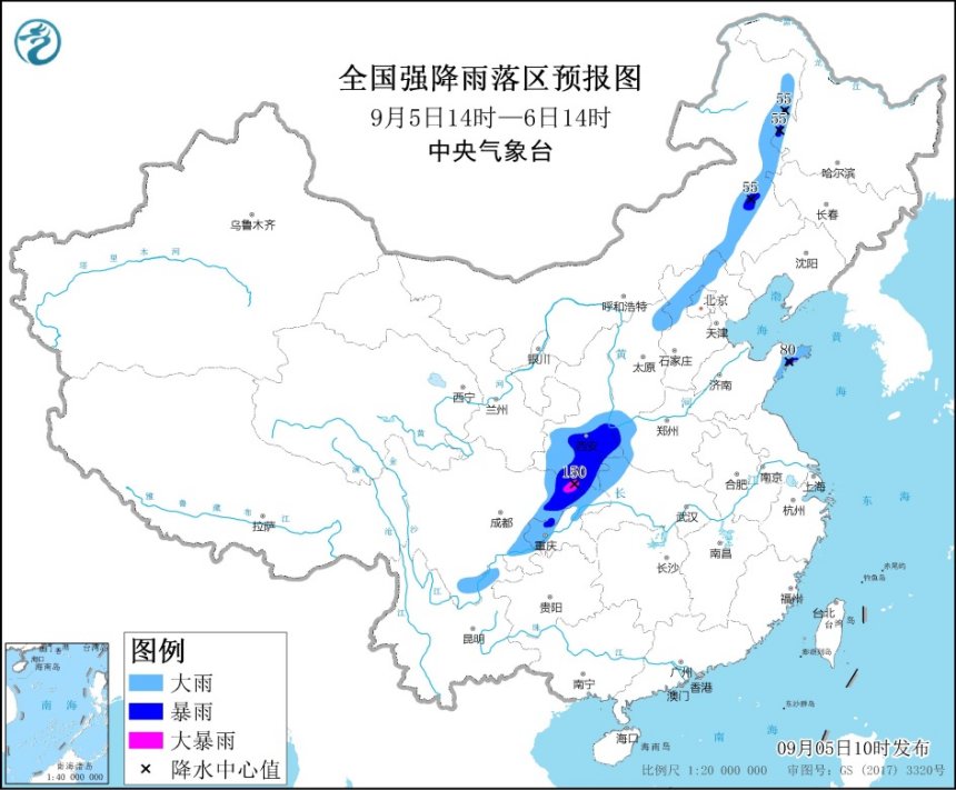                     暴雨预警！陕西四川等地部分地区有大到暴雨 四川局地大暴雨                    1