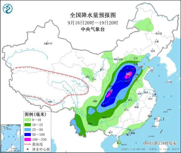 18日夜间至19日北部等地的部分为降雨最强时段 强降雨或为9月少见防范不能大意                   1