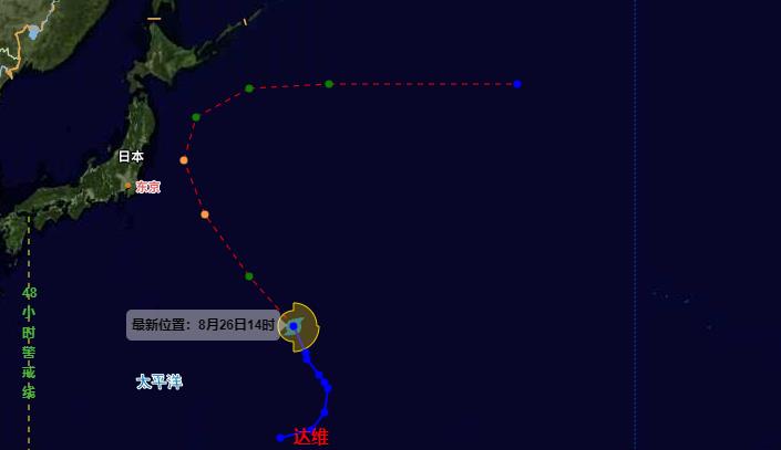 2023年10号台风最新消息路径图 10号台风“达维”将直冲日本附近海域