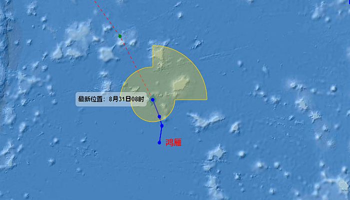 2023年12号台风最新消息路径图 台风鸿雁最新路径实时图